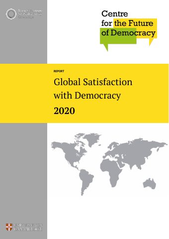Cover of the Global Satisfaction with Democracy 2020 report